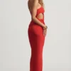 Spódnica maxi Elena z teksturowanego dżerseju w kolorze chili red Spódnica maxi Elena z teksturowanego dżerseju w kolorze chili red