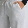 Spodnie dresowe z niskim stanem i szerokimi nogawkami w kolorze szarym melanżowym Spodnie dresowe z niskim stanem i szerokimi nogawkami w kolorze szarym melanżowym