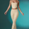 Spodnie Fallon Petite z ozdobną koronką i niskim stanem w kolorze kości słoniowej Spodnie Fallon Petite z ozdobną koronką i niskim stanem w kolorze kości słoniowej