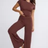 Spodnie Nour Tall Mid Rise Wide Leg w kolorze czekoladowym Spodnie Nour Tall Mid Rise Wide Leg w kolorze czekoladowym