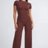 Spodnie Nour Tall Mid Rise Wide Leg w kolorze czekoladowym Spodnie Nour Tall Mid Rise Wide Leg w kolorze czekoladowym