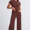 Spodnie Nour Tall Mid Rise Wide Leg w kolorze czekoladowym Spodnie Nour Tall Mid Rise Wide Leg w kolorze czekoladowym