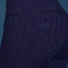 Spodnie z podwiniętymi nogawkami w splocie typu cable knit w kolorze granatowym Spodnie z podwiniętymi nogawkami w splocie typu cable knit w kolorze granatowym