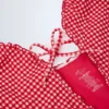 Stroje jednoczęściowe Montjoi z falbanami i wycięciami, wiązane na szyi, w czerwone kratki Stroje jednoczęściowe Montjoi z falbanami i wycięciami, wiązane na szyi, w czerwone kratki