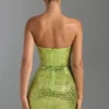 Sukienka bandeau Aurora z zdobieniami w kolorze gruszkowej zieleni