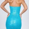Sukienka bandeau Cassidy z ozdobami w kolorze turkusowym Sukienka bandeau Cassidy z ozdobami w kolorze turkusowym