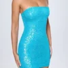 Sukienka bandeau Cassidy z ozdobami w kolorze turkusowym Sukienka bandeau Cassidy z ozdobami w kolorze turkusowym