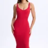 Sukienka Lois Modal Plunge Open-Back Midaxi w kolorze wiśniowym Sukienka Lois Modal Plunge Open-Back Midaxi w kolorze wiśniowym