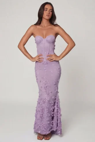 Sukienka maxi Amal z wiązaniem w kolorze liliowym Sukienka maxi Amal z wiązaniem w kolorze liliowym