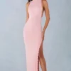 Sukienka maxi Cataleya z modalu z wiązaniem na szyi w kolorze pudrowego różu Sukienka maxi Cataleya z modalu z wiązaniem na szyi w kolorze pudrowego różu