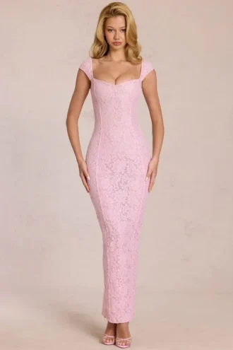 Sukienka maxi Elisa z dekoltem w kształcie serca w kolorze Blossom Pink Sukienka maxi Elisa z dekoltem w kształcie serca w kolorze Blossom Pink