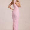 Sukienka maxi Elisa z dekoltem w kształcie serca w kolorze Blossom Pink