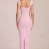 Sukienka maxi Elisa z dekoltem w kształcie serca w kolorze Blossom Pink