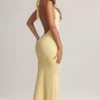 Sukienka maxi Hallie z modalu z wiązaniem na szyi w kolorze Lemon Sherbet