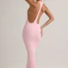 Sukienka maxi Imelda z modalu z wycięciem na plecach w kolorze jasnoróżowym Sukienka maxi Imelda z modalu z wycięciem na plecach w kolorze jasnoróżowym