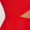 Sukienka maxi Kalina z dżerseju z asymetrycznym wycięciem  w kolorze szkarłatnej czerwieni