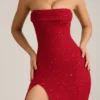 Sukienka maxi La Rochette z ozdobami, bez ramiączek i z dekoltem w serek w kolorze True Red Sukienka maxi La Rochette z ozdobami, bez ramiączek i z dekoltem w serek w kolorze True Red