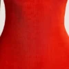 Sukienka maxi Noelia z teksturowanego dżerseju z odkrytymi plecami w kolorze ognistej czerwieni