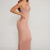 Sukienka maxi Palermo z ozdobnym stanikiem bandeau i dekoltem w serek w kolorze beżowym Sukienka maxi Palermo z ozdobnym stanikiem bandeau i dekoltem w serek w kolorze beżowym