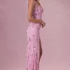 Sukienka maxi Primara z ozdobnym gorsetem w kolorze cukrowego różu Sukienka maxi Primara z ozdobnym gorsetem w kolorze cukrowego różu
