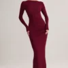 Sukienka maxi Regine z marszczonym tyłem z modalu w kolorze winnym Sukienka maxi Regine z marszczonym tyłem z modalu w kolorze winnym