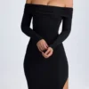 Sukienka maxi z odkrytymi ramionami i odkrytymi plecami Honora z modalu w kolorze czarnym Sukienka maxi z odkrytymi ramionami i odkrytymi plecami Honora z modalu w kolorze czarnym