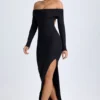 Sukienka maxi z odkrytymi ramionami i odkrytymi plecami Honora z modalu w kolorze czarnym Sukienka maxi z odkrytymi ramionami i odkrytymi plecami Honora z modalu w kolorze czarnym