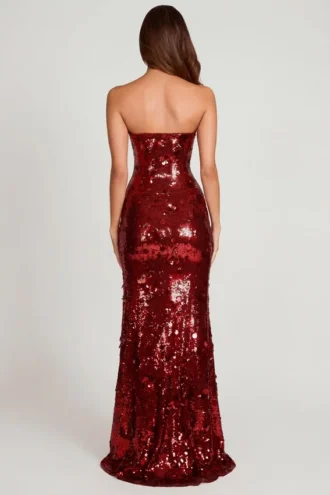 Sukienka maxi z ozdobnym stanikiem typu bandeau Nottola 3D w kolorze czerwonym Sukienka maxi z ozdobnym stanikiem typu bandeau Nottola 3D w kolorze czerwonym