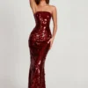 Sukienka maxi z ozdobnym stanikiem typu bandeau Nottola 3D w kolorze czerwonym Sukienka maxi z ozdobnym stanikiem typu bandeau Nottola 3D w kolorze czerwonym