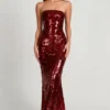 Sukienka maxi z ozdobnym stanikiem typu bandeau Nottola 3D w kolorze czerwonym Sukienka maxi z ozdobnym stanikiem typu bandeau Nottola 3D w kolorze czerwonym