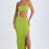 Sukienka maxi z wycięciami Kaikoa w kolorze gruszkowej zieleni Sukienka maxi z wycięciami Kaikoa w kolorze gruszkowej zieleni