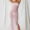 Sukienka midi z marszczonym stanikiem typu bandeau Papeete w kolorze delikatnego różu Sukienka midi z marszczonym stanikiem typu bandeau Papeete w kolorze delikatnego różu