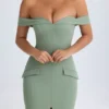 Sukienka midi z odkrytymi ramionami Rasine w kolorze khaki Sukienka midi z odkrytymi ramionami Rasine w kolorze khaki