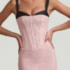Sukienka midi z warstwami i detalem biustonosza w stylu rybiego ogona Valentina w różowe groszki