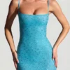 Sukienka Mini Aellin z ozdobami w kolorze aqua blue Sukienka Mini Aellin z ozdobami w kolorze aqua blue