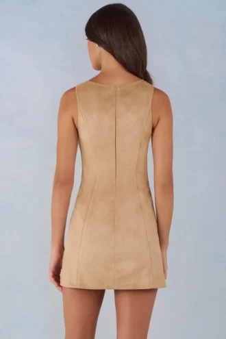 Sukienka Mini Amielle z imitacji zamszu w kolorze tan Sukienka Mini Amielle z imitacji zamszu w kolorze tan