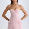 Sukienka Mini Arta bez ramiączek o kroju tulipana w kolorze różowo-fioletowym Sukienka Mini Arta bez ramiączek o kroju tulipana w kolorze różowo-fioletowym