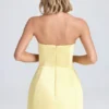 Sukienka Mini Haisley z usztywnionym stanikiem typu bandeau w kolorze cytrynowym