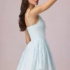 Sukienka Mini Marissa z kokardką w kształcie litery A w niebieskie paski Sukienka Mini Marissa z kokardką w kształcie litery A w niebieskie paski