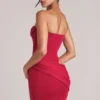 Sukienka Mini Veda Bandeau Bodycon w kolorze wiśniowej czerwieni
