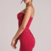 Sukienka Mini Veda Bandeau Bodycon w kolorze wiśniowej czerwieni
