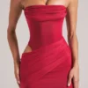 Sukienka Mini Veda Bandeau Bodycon w kolorze wiśniowej czerwieni