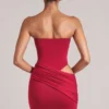 Sukienka Mini Veda Bandeau Bodycon w kolorze wiśniowej czerwieni