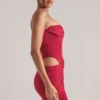 Sukienka Mini Veda Bandeau Bodycon w kolorze wiśniowej czerwieni