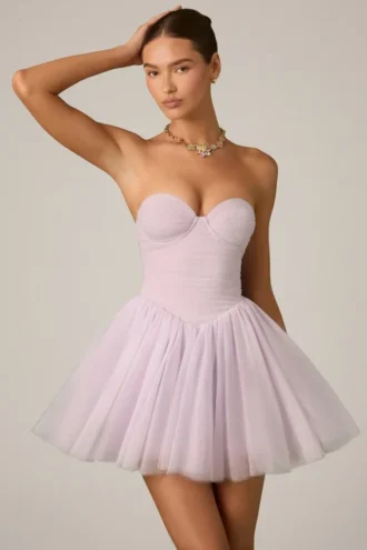 Sukienka Mini z tiulu Dottie w kolorze liliowym Sukienka Mini z tiulu Dottie w kolorze liliowym