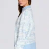 Sweter oversize z dzianiny żakardowej w kolorze pudrowego błękitu Sweter oversize z dzianiny żakardowej w kolorze pudrowego błękitu