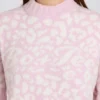 Sweter oversize z dzianiny żakardowej w kolorze różowym Sweter oversize z dzianiny żakardowej w kolorze różowym