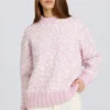 Sweter oversize z dzianiny żakardowej w kolorze różowym Sweter oversize z dzianiny żakardowej w kolorze różowym