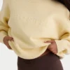 Sweter oversize z dzianiny prążkowanej w kolorze cytrynowym