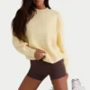 Sweter oversize z dzianiny prążkowanej w kolorze cytrynowym